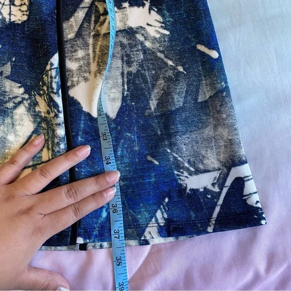unique blue with patterns short dress NWOT - Picture 3 of 6